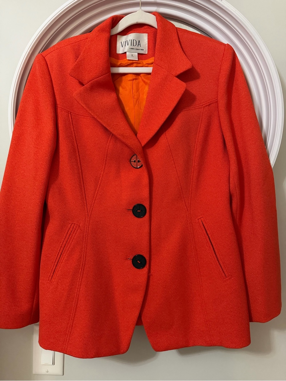 VIDA Women's Bright Orange-Red Tailored Blazer